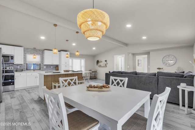 3 Casey Ct, Barnegat, NJ 08005 - dining area featuring light wood-style flooring, recessed lighting, and a chandelier