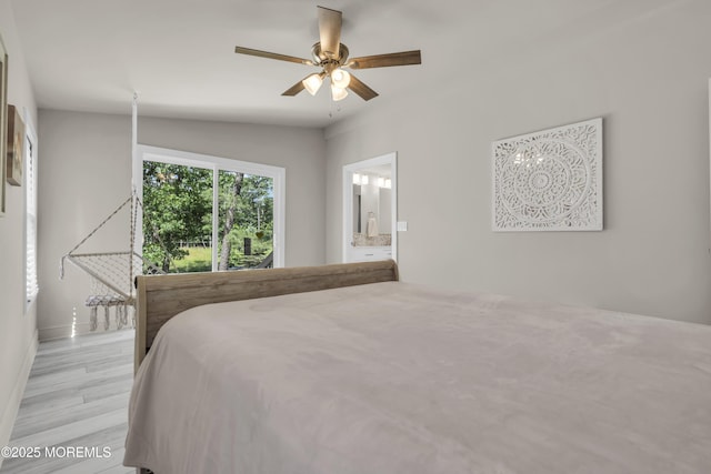 3 Casey Ct, Barnegat, NJ 08005 - bedroom featuring wood finished floors, ensuite bath, and ceiling fan