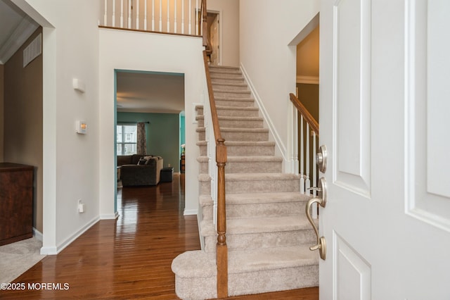 96 Bridle Path, Bayville, NJ 08721 - stairway featuring wood finished floors and baseboards