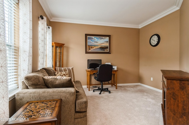 96 Bridle Path, Bayville, NJ 08721 - carpeted home office with crown molding