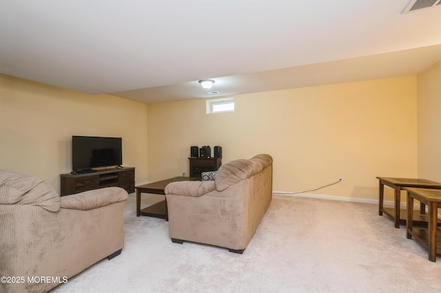 96 Bridle Path, Bayville, NJ 08721 - living room featuring light colored carpet and baseboards