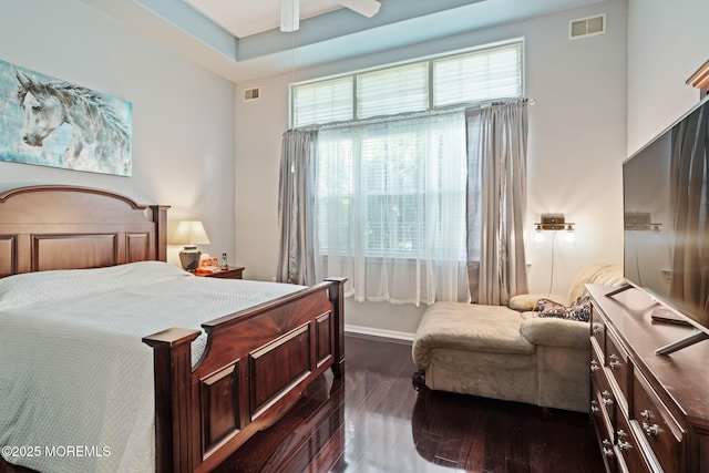 57 Mirage Blvd, Barnegat, NJ 08005 - bedroom with dark wood finished floors and a ceiling fan