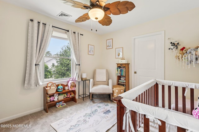 98 Washington St, Keyport, NJ 07735 - bedroom featuring carpet floors, a crib, and ceiling fan