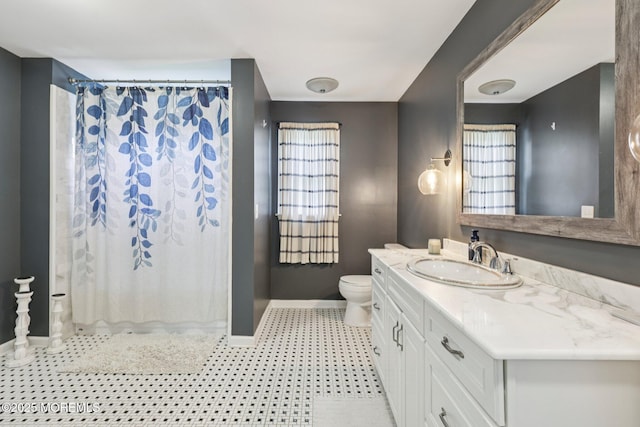 98 Washington St, Keyport, NJ 07735 - bathroom featuring vanity, a shower with shower curtain, and tile patterned flooring