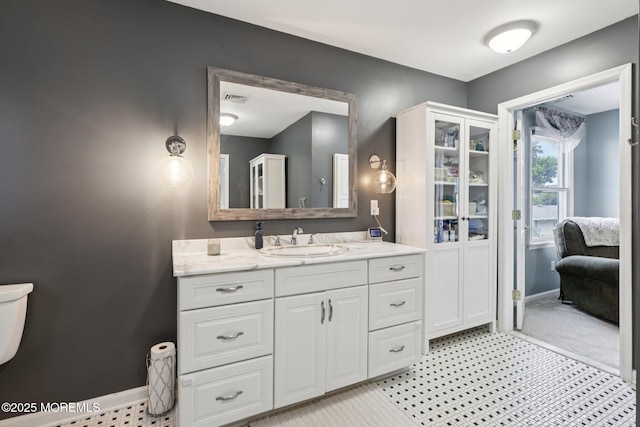 98 Washington St, Keyport, NJ 07735 - bathroom featuring vanity and baseboards