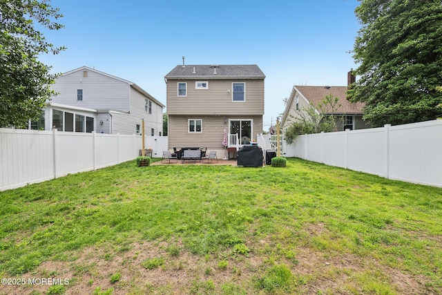 98 Washington St, Keyport, NJ 07735 - rear view of property featuring a patio and a fenced backyard
