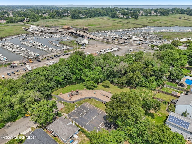 98 Washington St, Keyport, NJ 07735 - aerial view of a nearby body of water and numerous boat docks