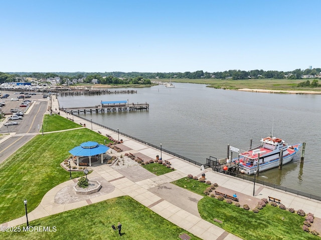 98 Washington St, Keyport, NJ 07735 - water view featuring a gazebo and a boat dock