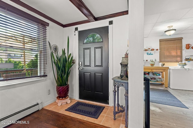 517 Laurel Ave, West Allenhurst, NJ 07711 - entryway featuring baseboard heating and wood finished floors