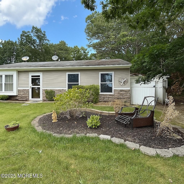 102 Barnegat Blvd S, Barnegat, NJ 08005 - view of front facade featuring stone siding and a front yard