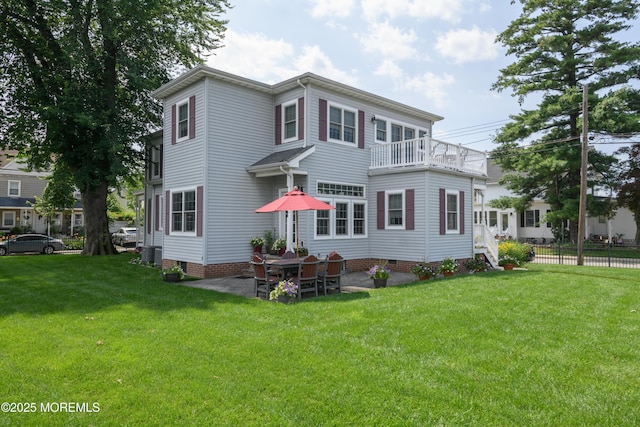 41 Cedar St, Keyport, NJ 07735 - rear view of house featuring a balcony and a patio area