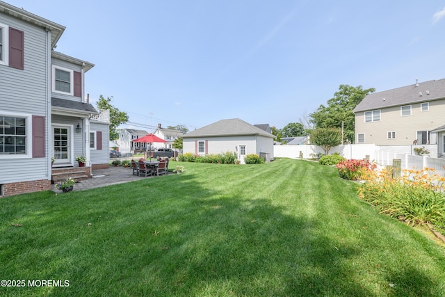 41 Cedar St, Keyport, NJ 07735 - view of yard featuring entry steps, a patio area, and a residential view