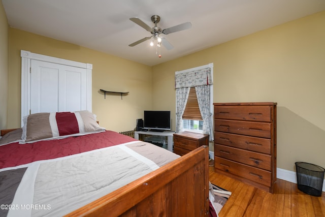 41 Cedar St, Keyport, NJ 07735 - bedroom featuring hardwood / wood-style floors and ceiling fan