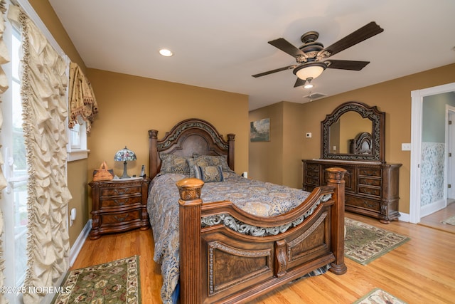 41 Cedar St, Keyport, NJ 07735 - bedroom featuring light wood-style flooring, ceiling fan, and recessed lighting