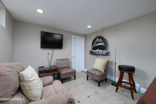 41 Cedar St, Keyport, NJ 07735 - living area with recessed lighting and baseboards