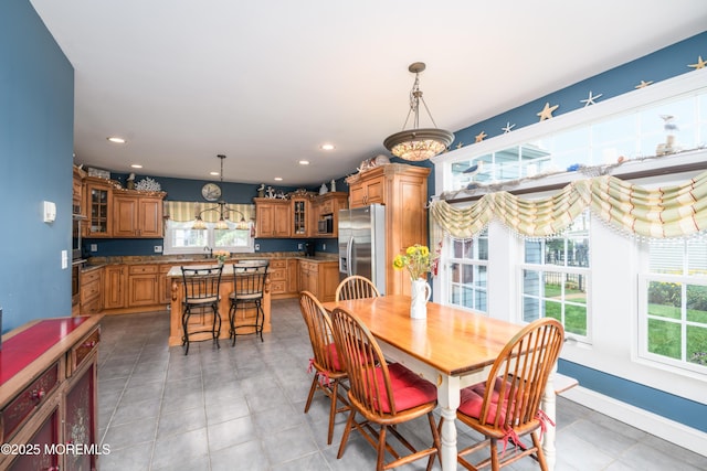 41 Cedar St, Keyport, NJ 07735 - dining room with plenty of natural light, recessed lighting, and light tile patterned flooring