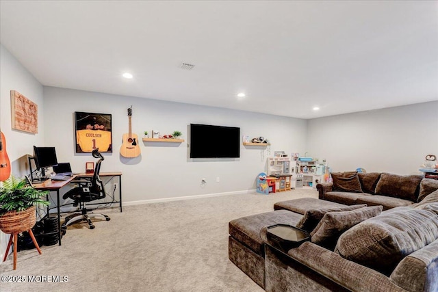 2 Lawley Dr, Lincroft, NJ 07738 - carpeted living room featuring a desk and recessed lighting