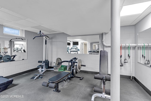 45 Erin Dr, Jackson, NJ 08527 - exercise room featuring a paneled ceiling