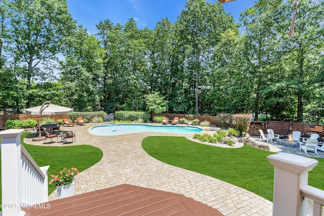 45 Erin Dr, Jackson, NJ 08527 - view of pool with a patio, a fire pit, and a fenced backyard