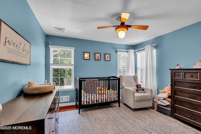 4 Queens Pass, Colts Neck, NJ 07722 - bedroom with a crib and ceiling fan