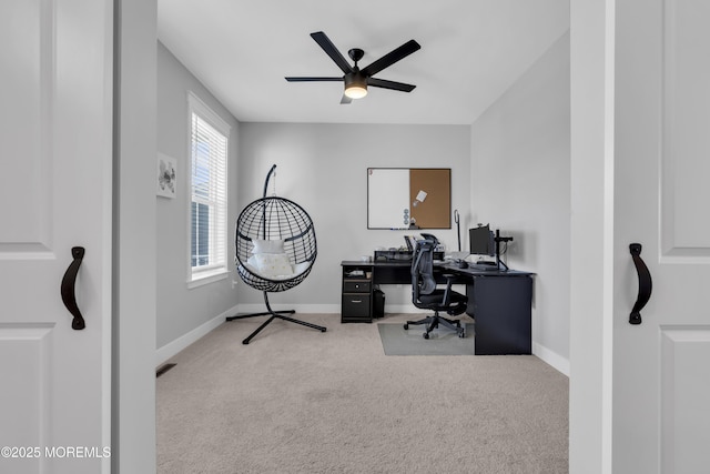 3 Devon Dr, Howell, NJ 07731 - carpeted home office with a ceiling fan and baseboards
