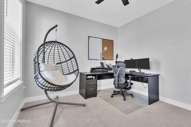 3 Devon Dr, Howell, NJ 07731 - office area with a ceiling fan and carpet