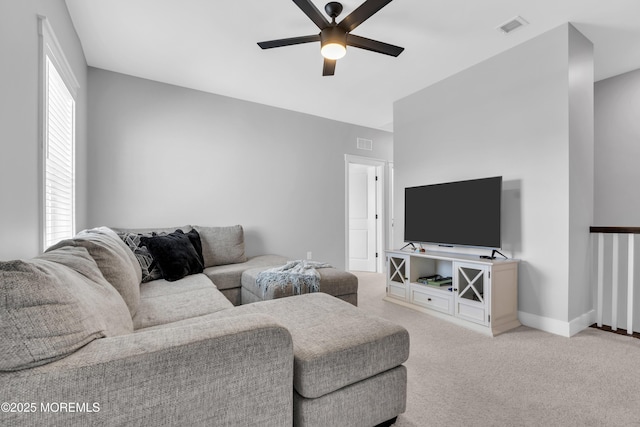 3 Devon Dr, Howell, NJ 07731 - living room featuring ceiling fan and light colored carpet