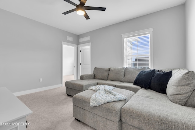 3 Devon Dr, Howell, NJ 07731 - living area featuring a ceiling fan and light colored carpet