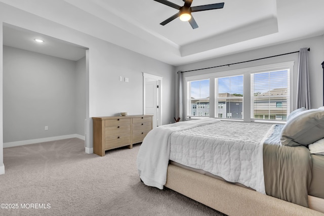 3 Devon Dr, Howell, NJ 07731 - bedroom with a raised ceiling, light colored carpet, ceiling fan, and recessed lighting