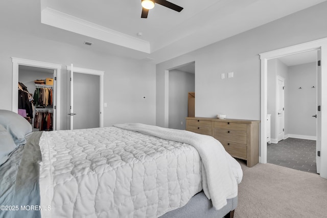 3 Devon Dr, Howell, NJ 07731 - bedroom with carpet, a spacious closet, a raised ceiling, a closet, and crown molding