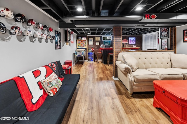 2120 Frances Dr, Point Pleasant, NJ 08742 - living area featuring a bar and wood finished floors
