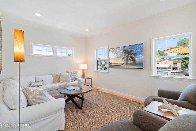 1735 Certainty Dr, Point Pleasant, NJ 08742 - living room featuring recessed lighting and crown molding