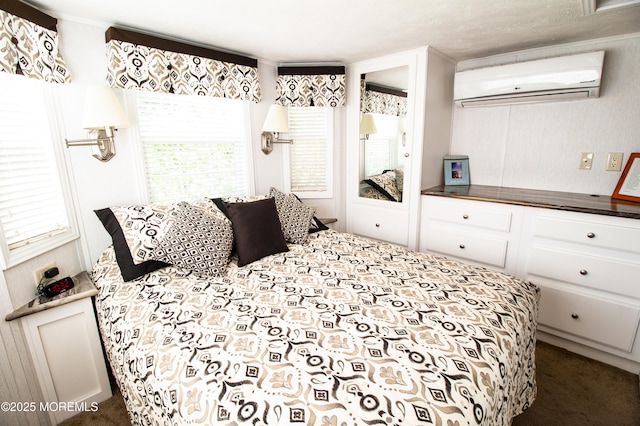 37 15th Ave, Seaside Park, NJ 08752 - bedroom featuring a wall unit AC and dark colored carpet