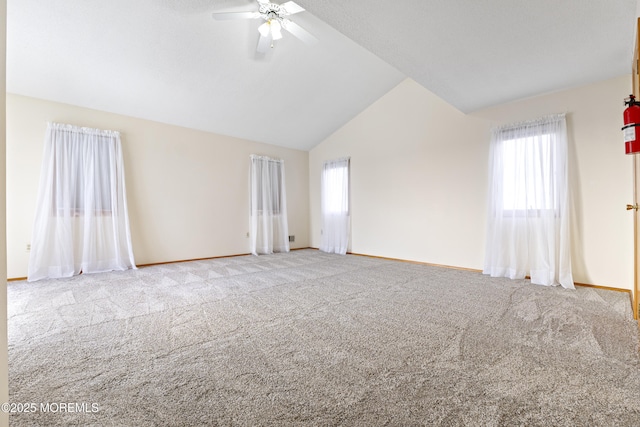 4 W Shrewsbury Dr, Little Egg Harbor, NJ 08087 - empty room featuring healthy amount of natural light, carpet floors, ceiling fan, and high vaulted ceiling