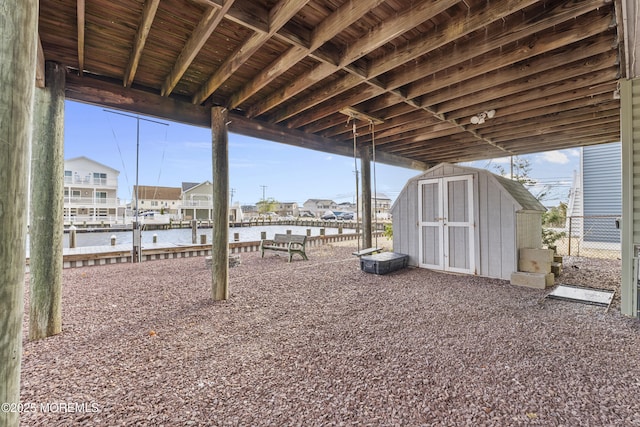 4 W Shrewsbury Dr, Little Egg Harbor, NJ 08087 - view of yard featuring a shed, a water view, and a residential view