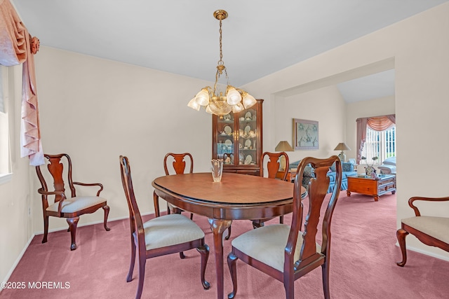 43 Winchester Dr, Howell, NJ 07731 - carpeted dining space featuring a chandelier and baseboards