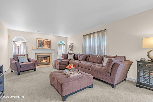 43 Winchester Dr, Howell, NJ 07731 - carpeted living area with a fireplace