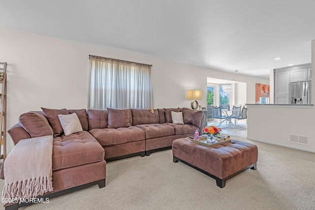 43 Winchester Dr, Howell, NJ 07731 - living room featuring light colored carpet and recessed lighting