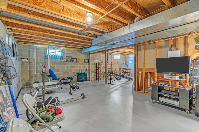 43 Winchester Dr, Howell, NJ 07731 - workout room featuring concrete block wall