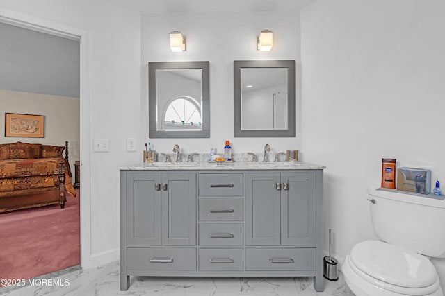 43 Winchester Dr, Howell, NJ 07731 - ensuite bathroom featuring marble finish flooring and double vanity