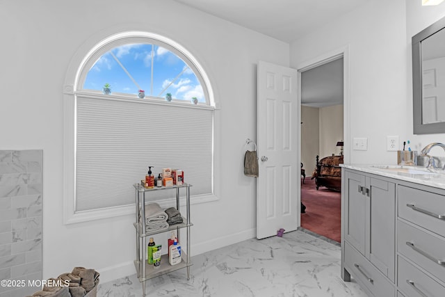 43 Winchester Dr, Howell, NJ 07731 - bathroom featuring marble finish flooring and vanity