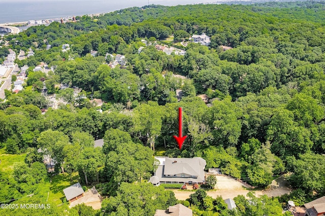 34 Sea View Ter, Highlands, NJ 07732 - bird's eye view of a heavily wooded area and a large body of water