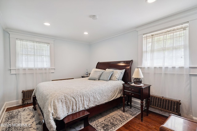 34 Sea View Ter, Highlands, NJ 07732 - bedroom featuring wood finished floors, multiple windows, ornamental molding, and recessed lighting