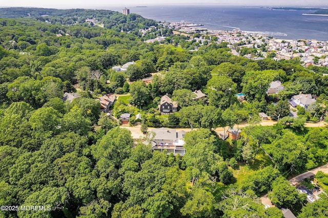 34 Sea View Ter, Highlands, NJ 07732 - aerial view of a large body of water and a forest