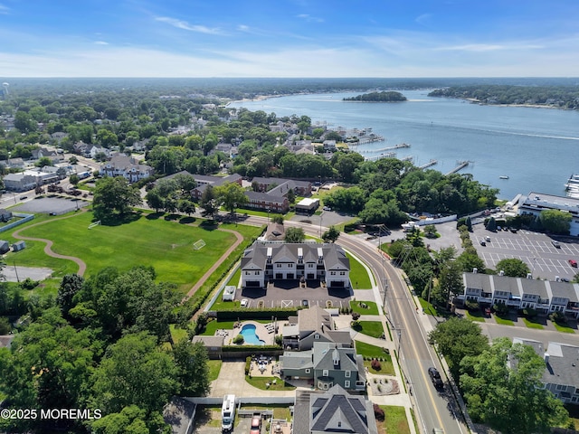 842 Arnold Ave Unit 4, Point Pleasant, NJ 08742 - aerial view of residential area featuring a nearby body of water and a pool area