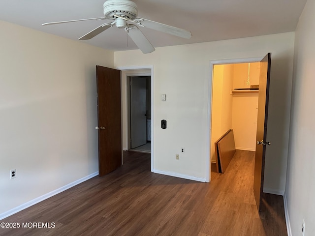 768D Hudson Pkwy, Whiting, NJ 08759 - unfurnished bedroom with wood finished floors, a spacious closet, a closet, and ceiling fan