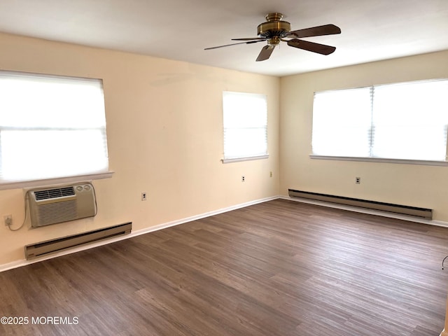 768D Hudson Pkwy, Whiting, NJ 08759 - empty room featuring a baseboard radiator, a wall mounted air conditioner, and wood finished floors