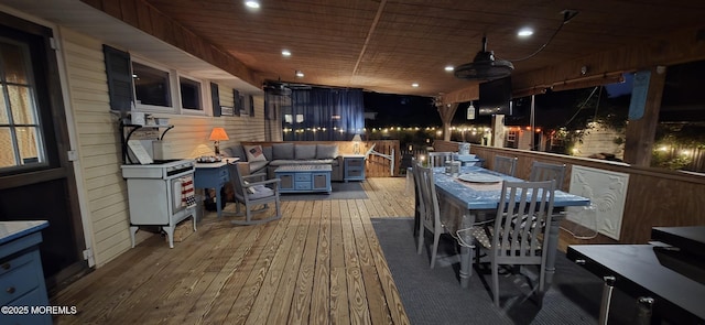 216 Main St, Port Monmouth, NJ 07758 - wooden deck featuring an outdoor living space and ceiling fan