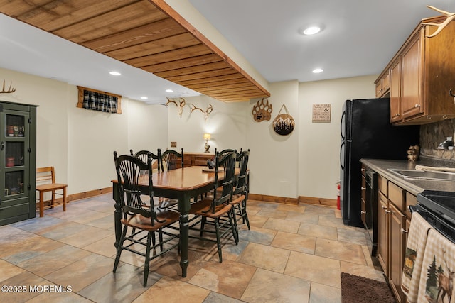 216 Main St, Port Monmouth, NJ 07758 - dining room with recessed lighting and light stone finish floors