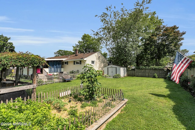 216 Main St, Port Monmouth, NJ 07758 - fenced backyard featuring a storage shed